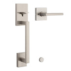 Kwikset San Clemente Front Entry Door Handle Set, No Lock, Matte Black