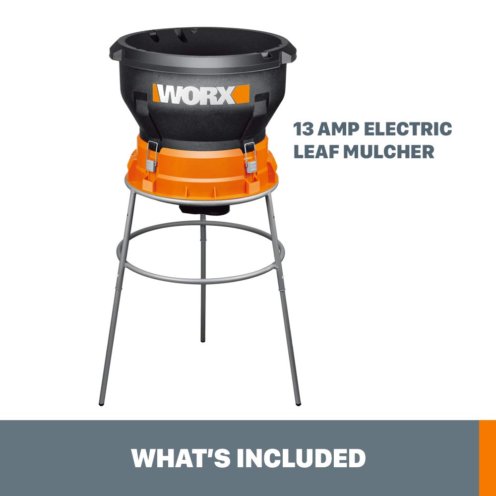 WORX 13 Amp Electric Leaf Mulcher for Yard Leaf & Waste Shredding, WG430