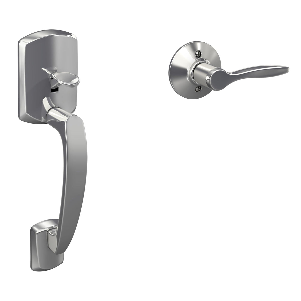 Schlage Greenwich Entry Handleset, Right Hand Delfayo Lever, Matte Black