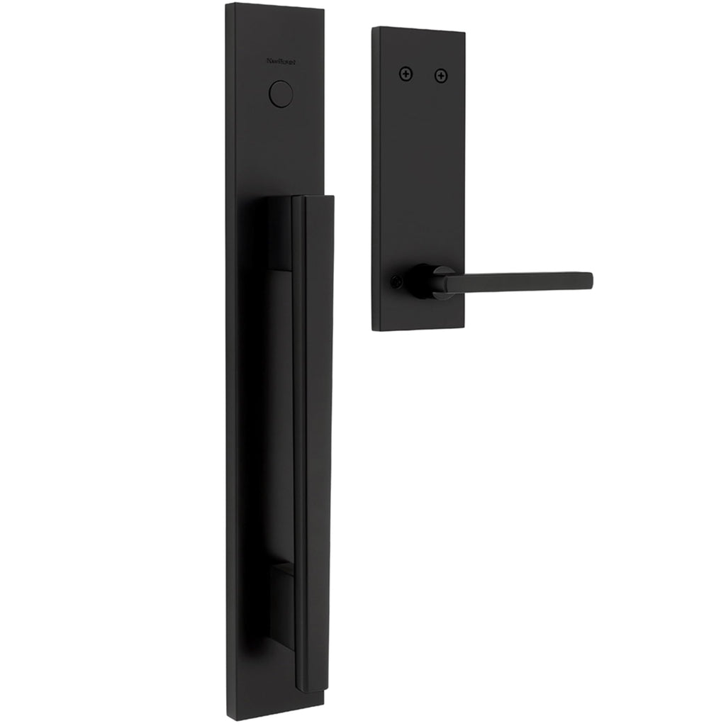 Kwikset Careus Front Door Lock Handle and Deadbolt Set, Entry Door Handleset Exterior with Interior Reversible Lever, Matte Black, Pick Resistant SmartKey Rekey Deadbolt Security