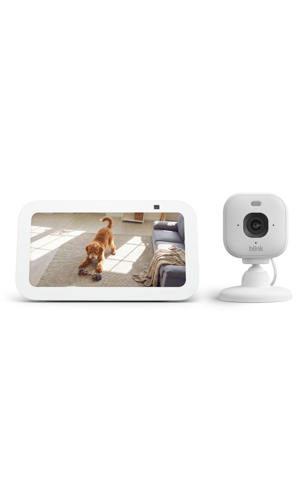 Amazon Echo Show 11 (newest model) Full-HD 11" Display with Alexa+ & Blink Mini 2K+ Indoor Security Camera Bundle - Glacier White