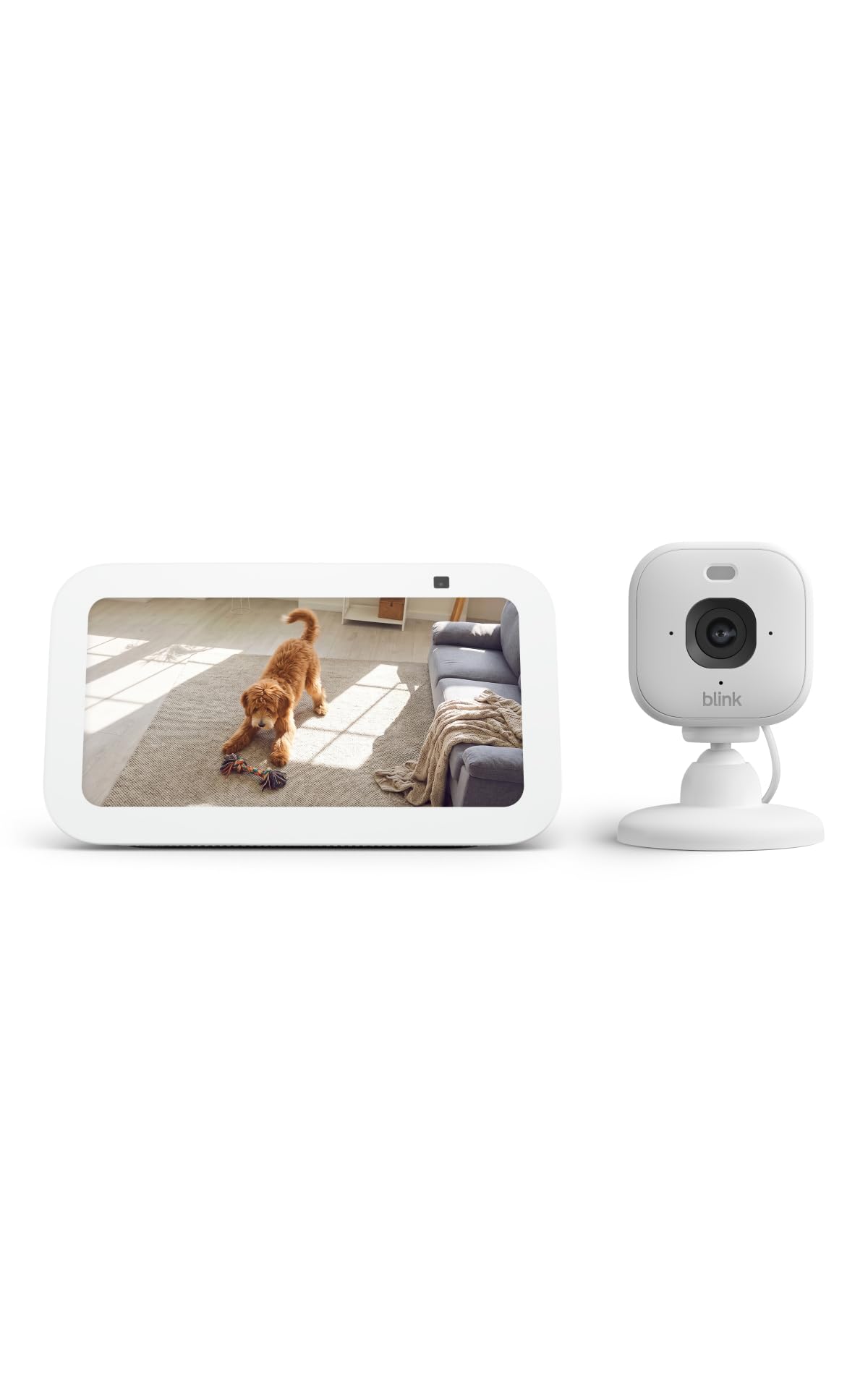 Amazon Echo Show 11 (newest model) Full-HD 11" Display with Alexa+ & Blink Mini 2K+ Indoor Security Camera Bundle - Glacier White