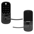 Yale Assure Lever Entry Door Handle with Keypad, Black Suede Smart Door Lock with Handle, Back-Up Key, and Z-Wave, ‎YRL226-ZW2-BSP