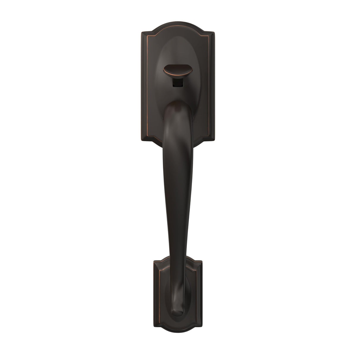 SCHLAGE Camelot Entry Handleset, Right Hand Accent Lever, Aged Bronze