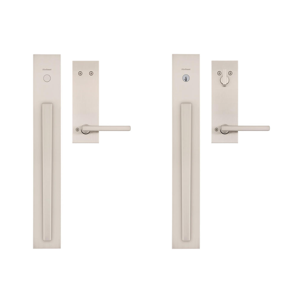 Kwikset Careus Front Door Lock Handle and Deadbolt Set, Entry Door Handleset Exterior with Interior Reversible Lever, Matte Black, Pick Resistant SmartKey Rekey Deadbolt Security