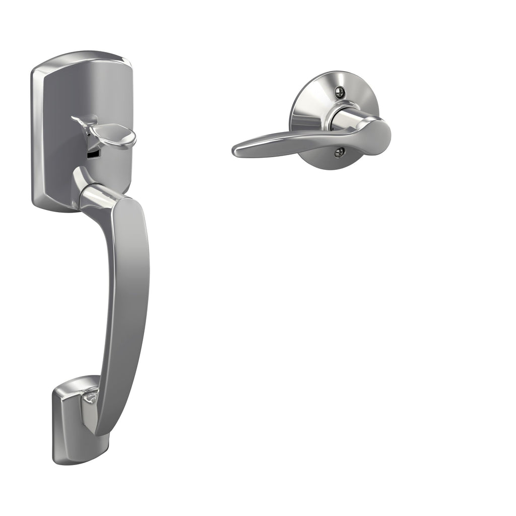 Schlage Greenwich Entry Handleset, Right Hand Delfayo Lever, Matte Black
