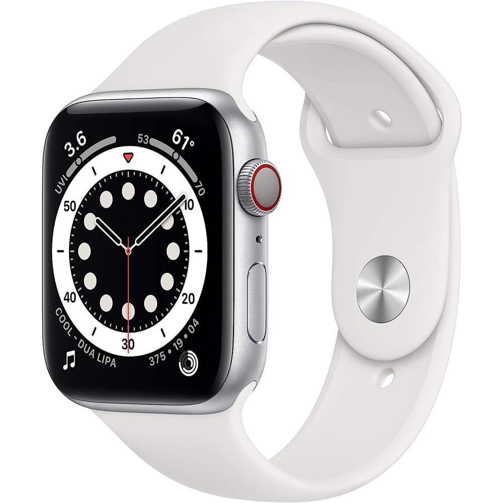 Apple Watch Series 6 (GPS + Cellular, 44mm) - Blue Aluminum Case with Deep Navy Sport Band (Renewed)