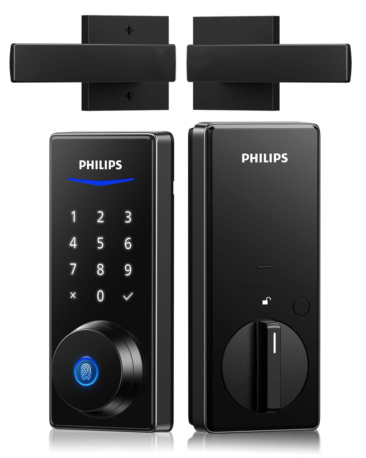 Philips Keypad Front Door Lock Set, Smart Deadbolt with 2 Lever Handle