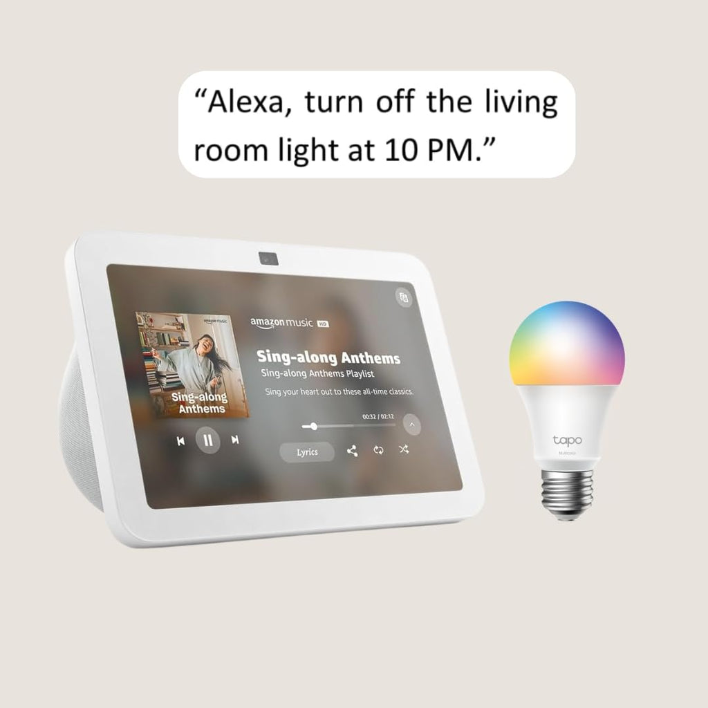 Echo Show 8 with TP-Link Tapo Smart Color Bulb