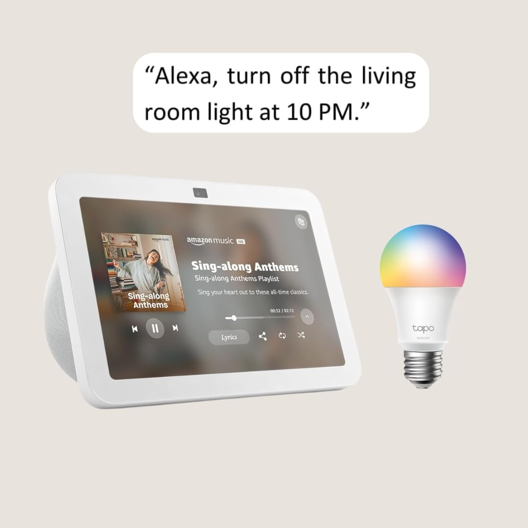 Echo Show 8 with TP-Link Tapo Smart Color Bulb
