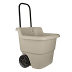 Suncast 2-Pack Multipurpose Rolling Lawn and Garden Utility Cart, 15 Gallon, Taupe - Outdoor Storage Carts with Wheels - Gardening Accessories, Tools, and Equipment