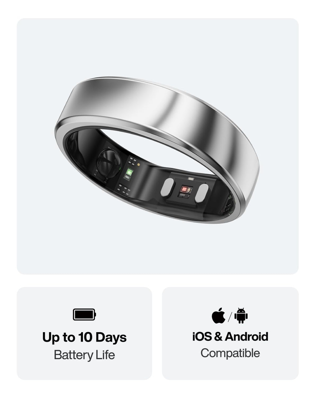 RingConn Gen 2 Air Ultra-Thin Smart Ring(Size 10, Galaxy Sliver)