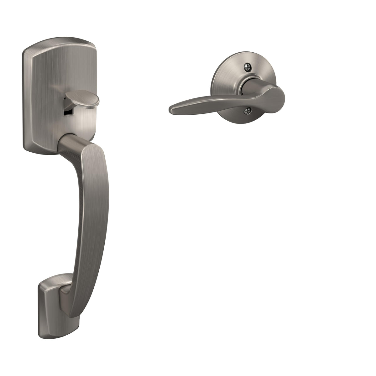 Schlage Greenwich Entry Handleset, Right Hand Delfayo Lever, Matte Black