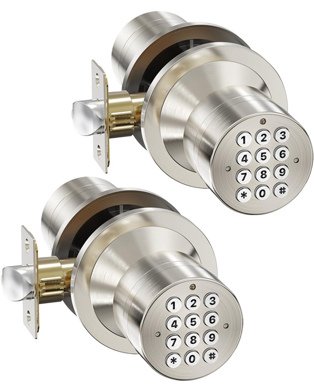 Keyless Entry Lock with Code Door Knob with Keypad Oil Rubbed Bronze 4Pack