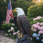 Bald Eagle Statue Outdoor - Large American Eagle Figurine for Garden 24.4"H