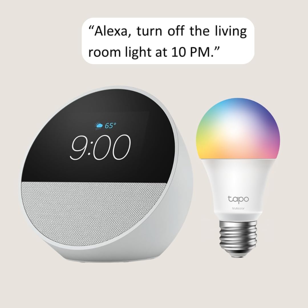 Echo Spot with TP-Link Tapo Smart Color Bulb