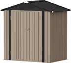 Devoko 10x8 FT Outdoor Storage Shed, Brown