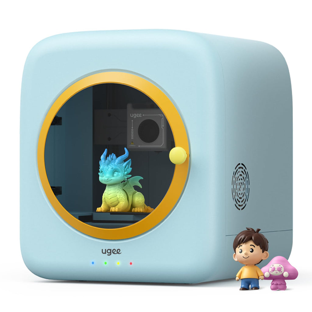 ugee Funbox 3D Printer – Safe Home Air Filter, AI Voice/Photo Modeling, One-Tap App Print, Anti-Scald, Fun Educational Maker for Families