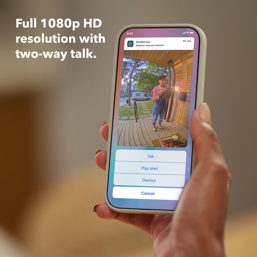 ecobee Smart Video Doorbell Camera Wired 1080p HDR, Smart Alerts