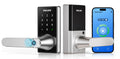 Philips Upgraded Wi-Fi Smart Lock with Handle, Keyless Entry Door Lock, Smart Door Knob, Fingerprint Unlock, App Remote Control, Auto-Lock, Keypad Deadbolt with Lever for Bedrooms, Office, Front Door