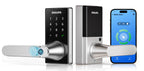 Philips Upgraded Wi-Fi Smart Lock with Handle, Keyless Entry Door Lock, Smart Door Knob, Fingerprint Unlock, App Remote Control, Auto-Lock, Keypad Deadbolt with Lever for Bedrooms, Office, Front Door