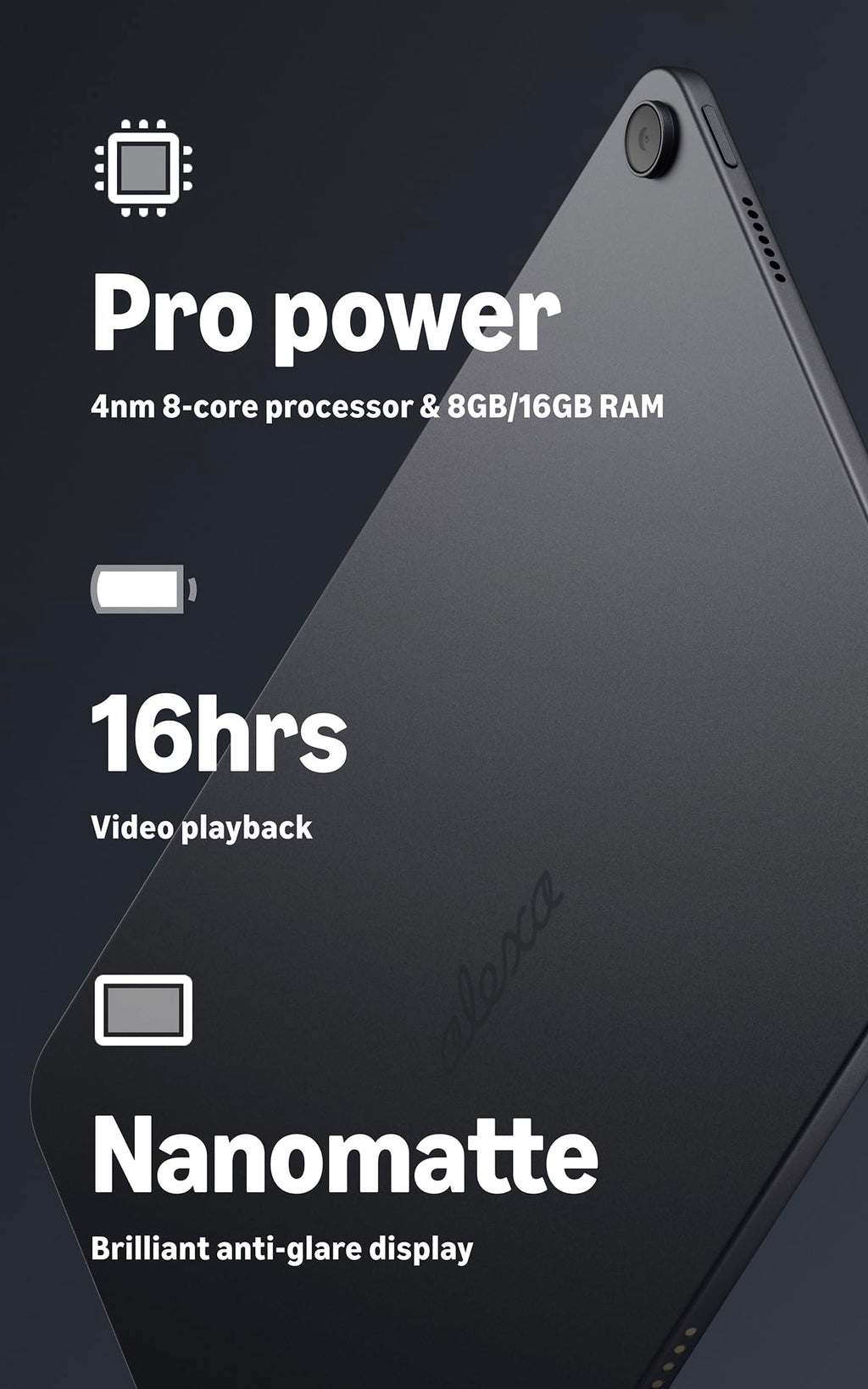 Amazon Alexa Tablet 12 Pro (all-new), 8GB RAM, 128GB, 12″ 2.8K Nanomatte display, All-day battery, With Google Play, Designed for Alexa+, Graphite