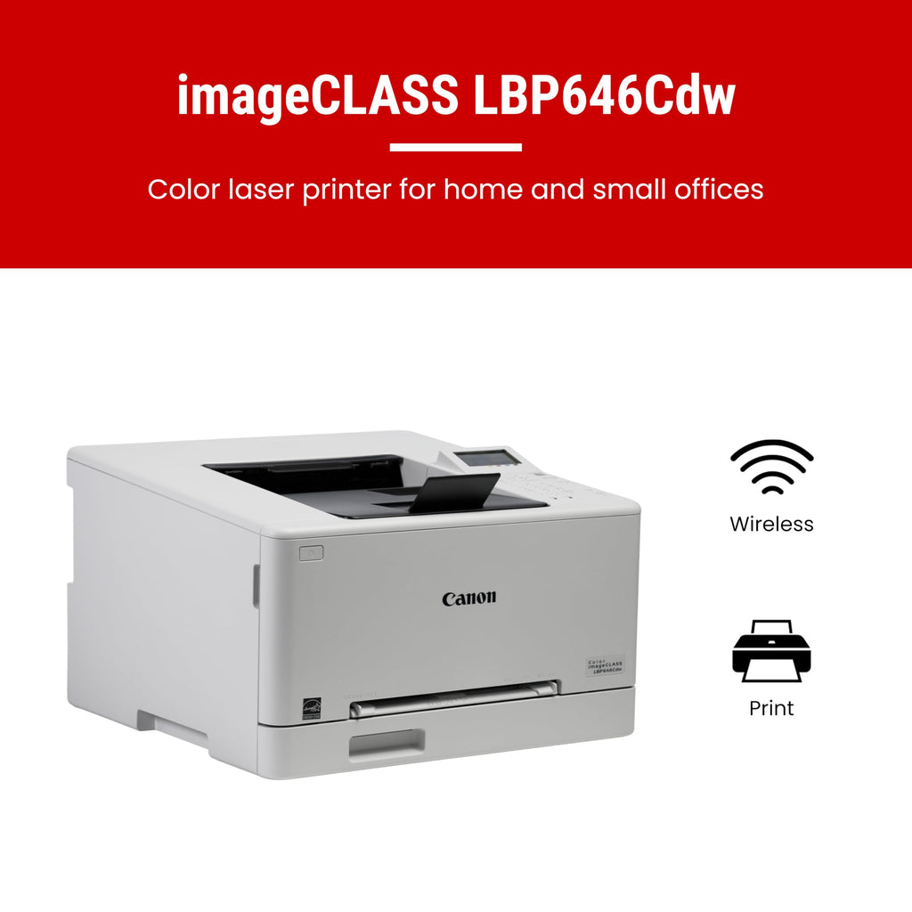 Canon Color imageCLASS LBP646Cdw Wireless Laser Printer, Duplex, 26 PPM, Print Only, White