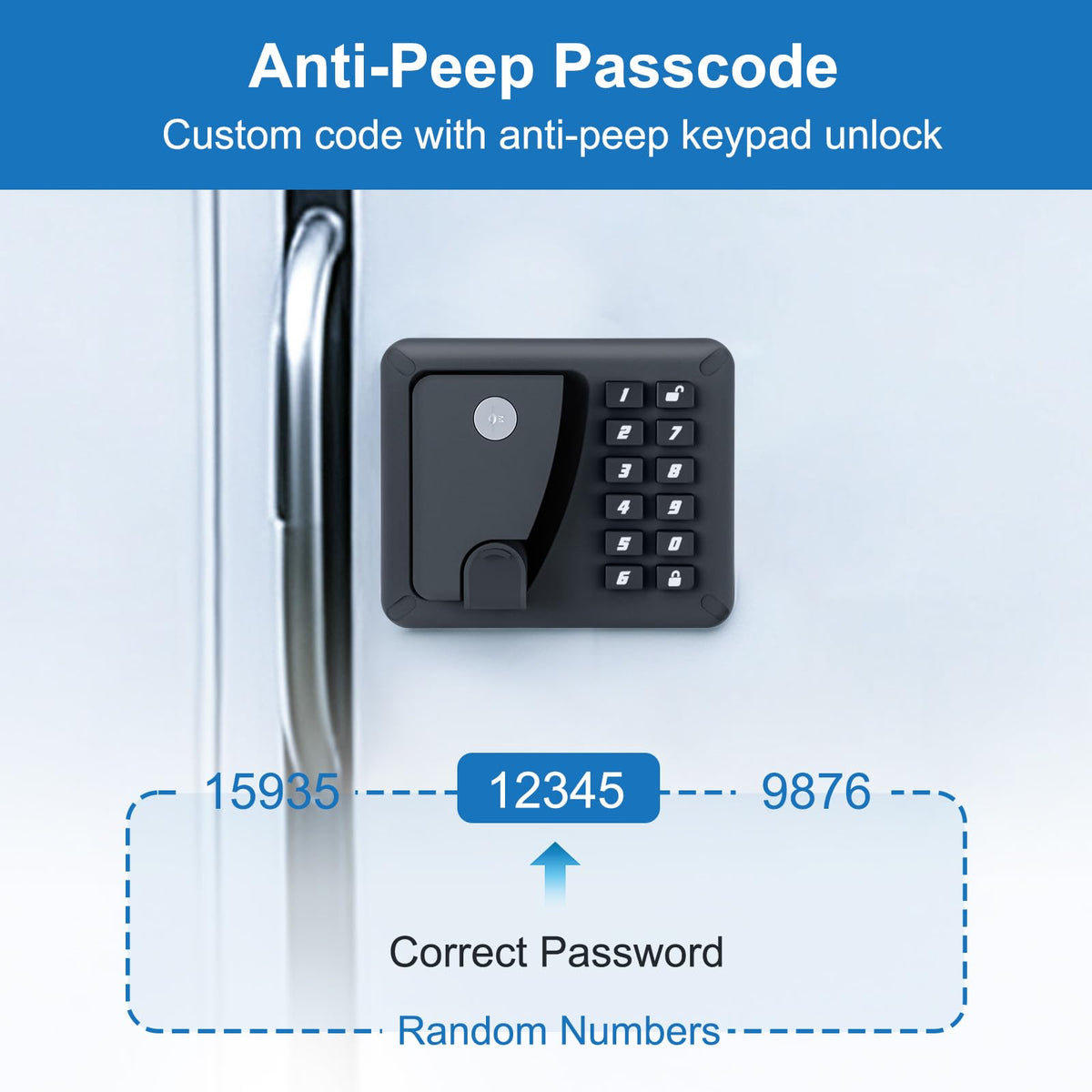 RV Door Lock Keyless Entry with Backlit Keypad & Remote Control