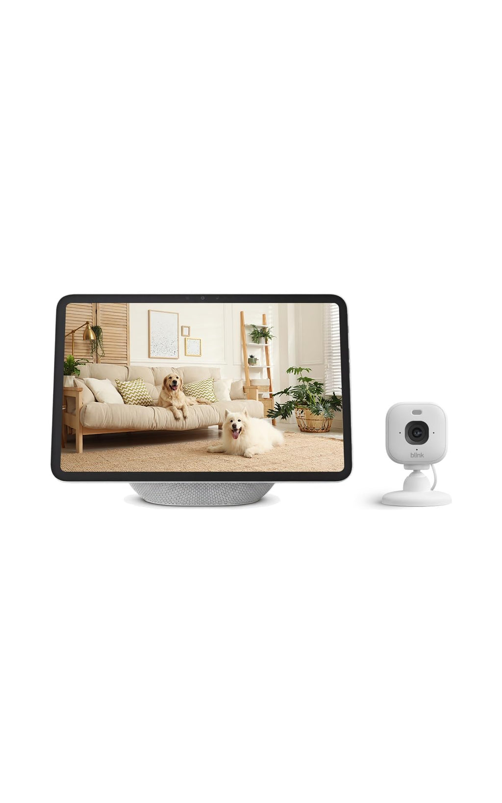 Amazon Echo Show 11 (newest model) Full-HD 11" Display with Alexa+ & Blink Mini 2K+ Indoor Security Camera Bundle - Glacier White