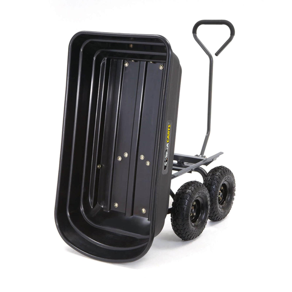 Gorilla Carts 600 lb Poly Garden Dump Cart, 4 Cu Ft Wagon, Quick-Release