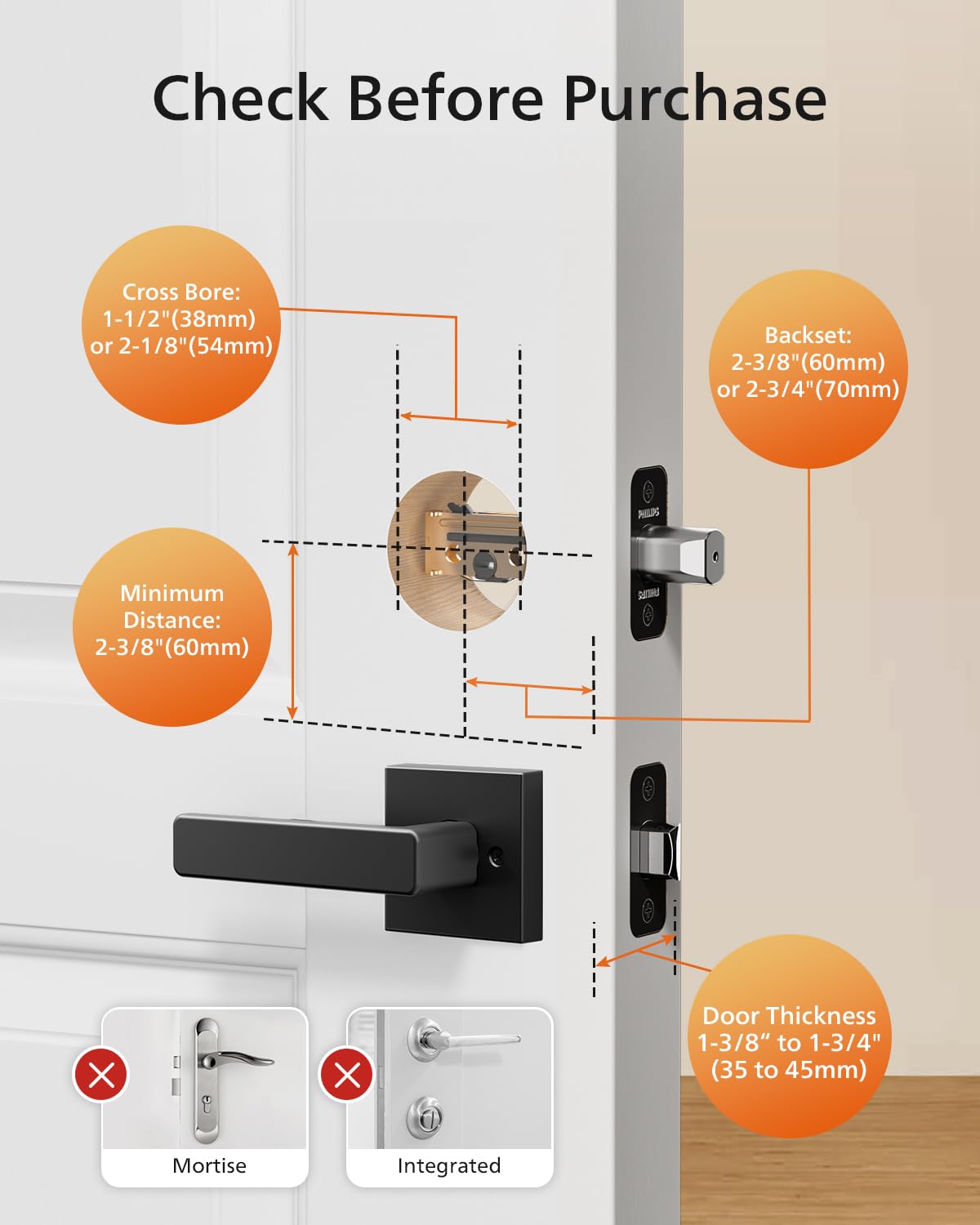 Philips Smart Deadbolt Lock with 2 Lever Handle, Keypad Front Door Lock Set