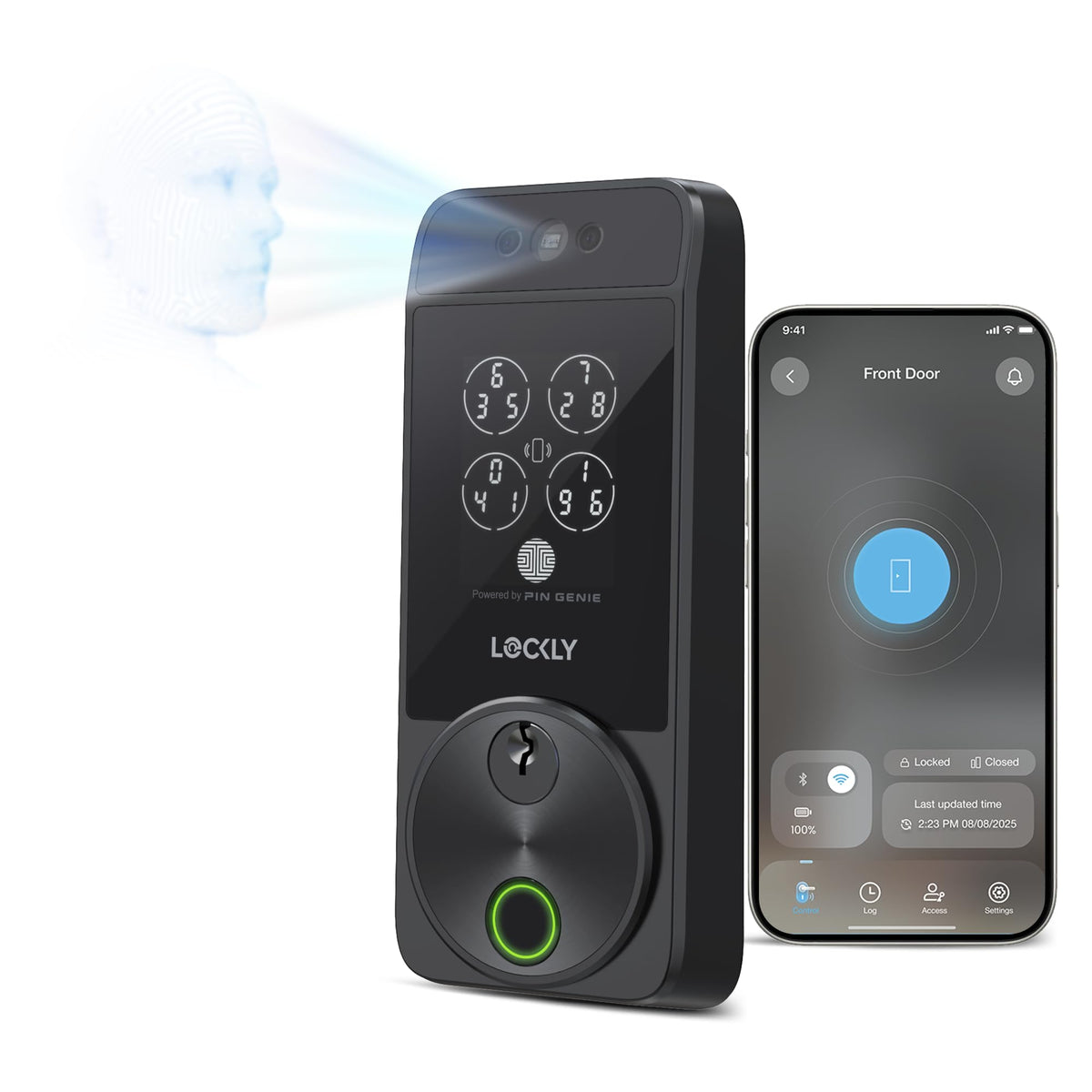 Lockly Visage Zeno Series Smart Lock with Facial Recognition, Fingerprint