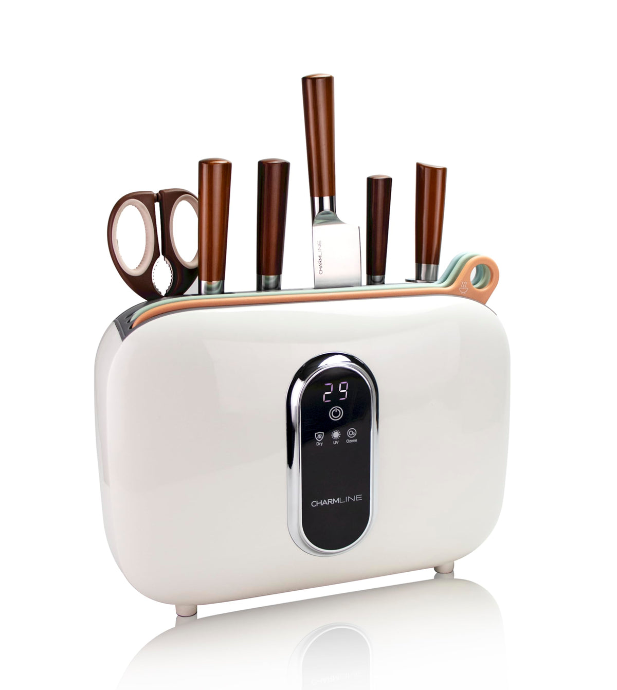 Next-Gen Smart Cutting Board and Knife Set with Holder, Self-Cleaning and Drying, Space-Saving Kitchen Organizer, Practical Gift for Mom, Dad, Housewarming, Birthday & Christmas