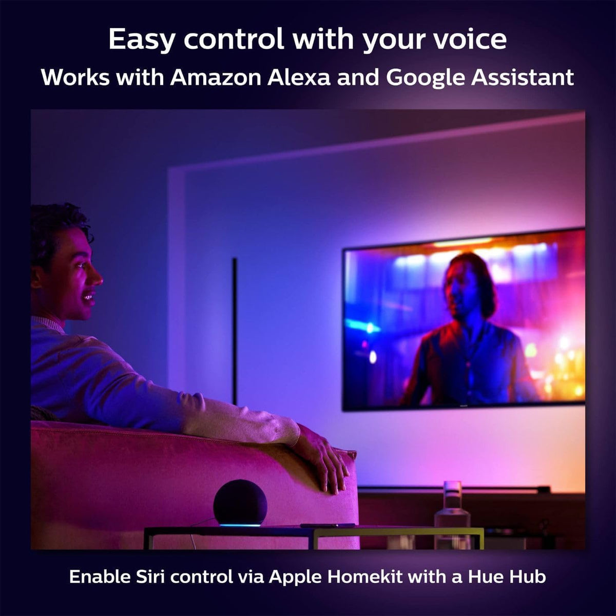 PHILIPS Hue Signe Smart Table Lamp, 1-Pack, Black