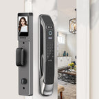 3D Face Recognition Smart Door Lock with Camera & Doorbell, Keyless Biometric Fingerprint, Face, Passcode, IC Card, Mechanical Key, Mortise Lock Body, AutoLock, Front Door, Home Security