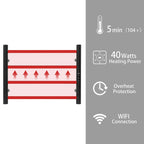 Smart WiFi Towel Warmer Wall Mounted with Built-in Timer and Temperature Adjust Control, 4 Bars Electric Stainless Steel Heated Towel Racks for Bathroom Matte Black