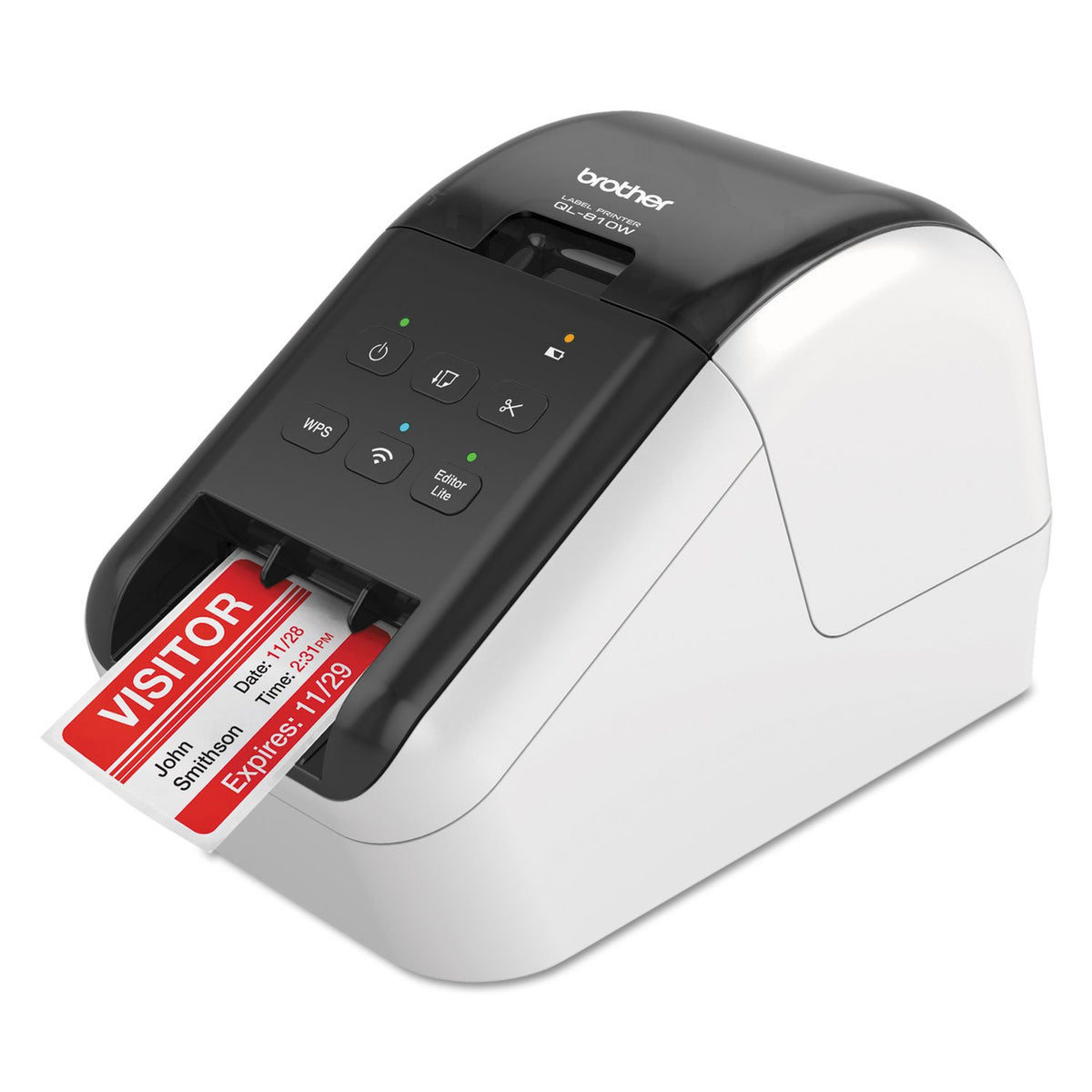 Brother QL-810W Professional Label Printer, USB & WiFi, Ultra-Fast 110 Labels per Minute, Monochrome, Black & Red, Standard Address