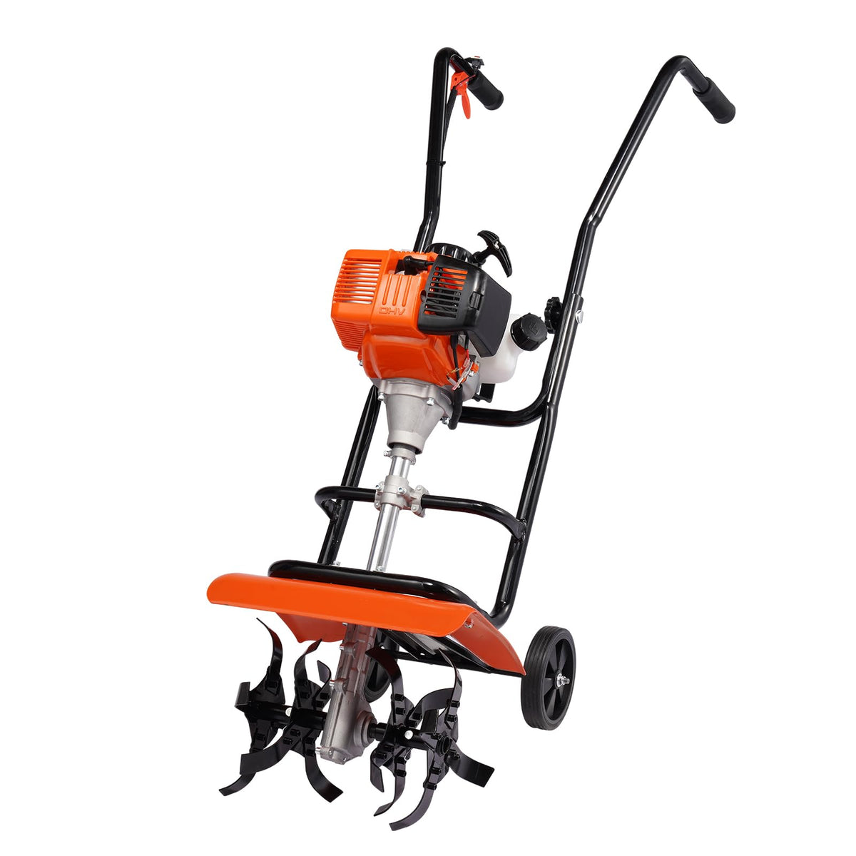VEVOR Tiller Cultivator Gas Powered 31CC 4-Stroke Garden Cultivator, Orange