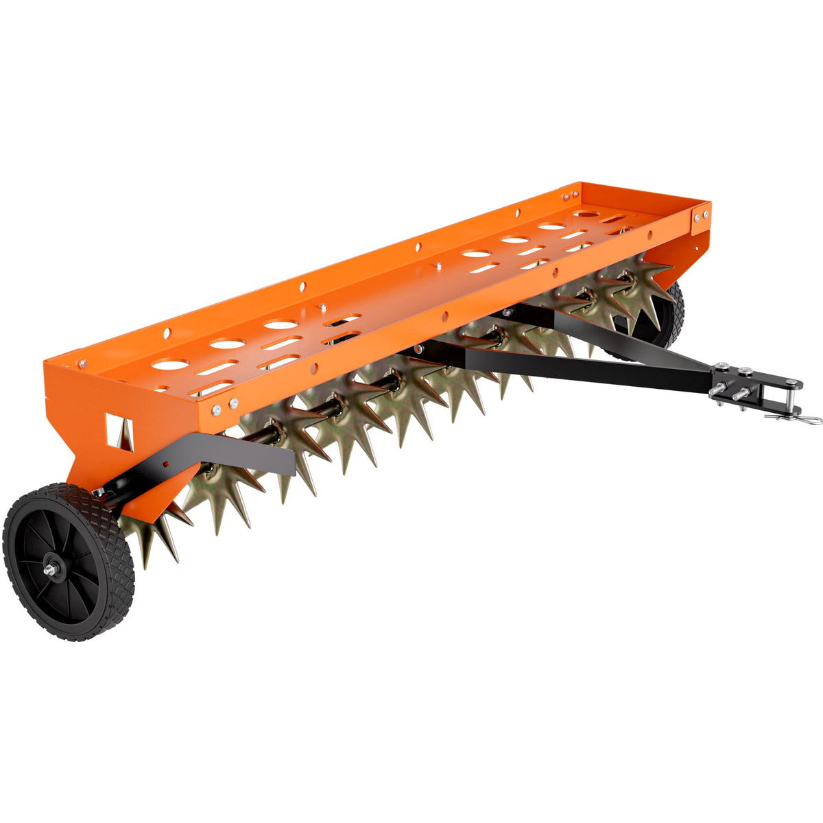 40" Spike Aerator Tow Behind, Lawn Aerator Tow Behind with Universal Hich, Green Galvanized Steel and Includes a Pallet Capable of Supporting 280 Pounds, Pull Behind Aerator for Garden, Farm and Lawn