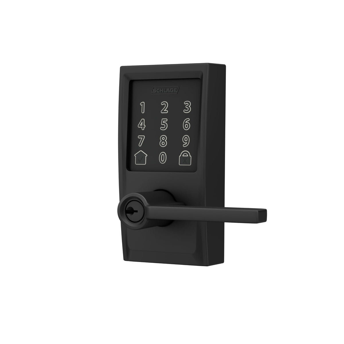 Schlage Encode Smart WiFi Lock, Lever Handle, Century Trim, Matte Black
