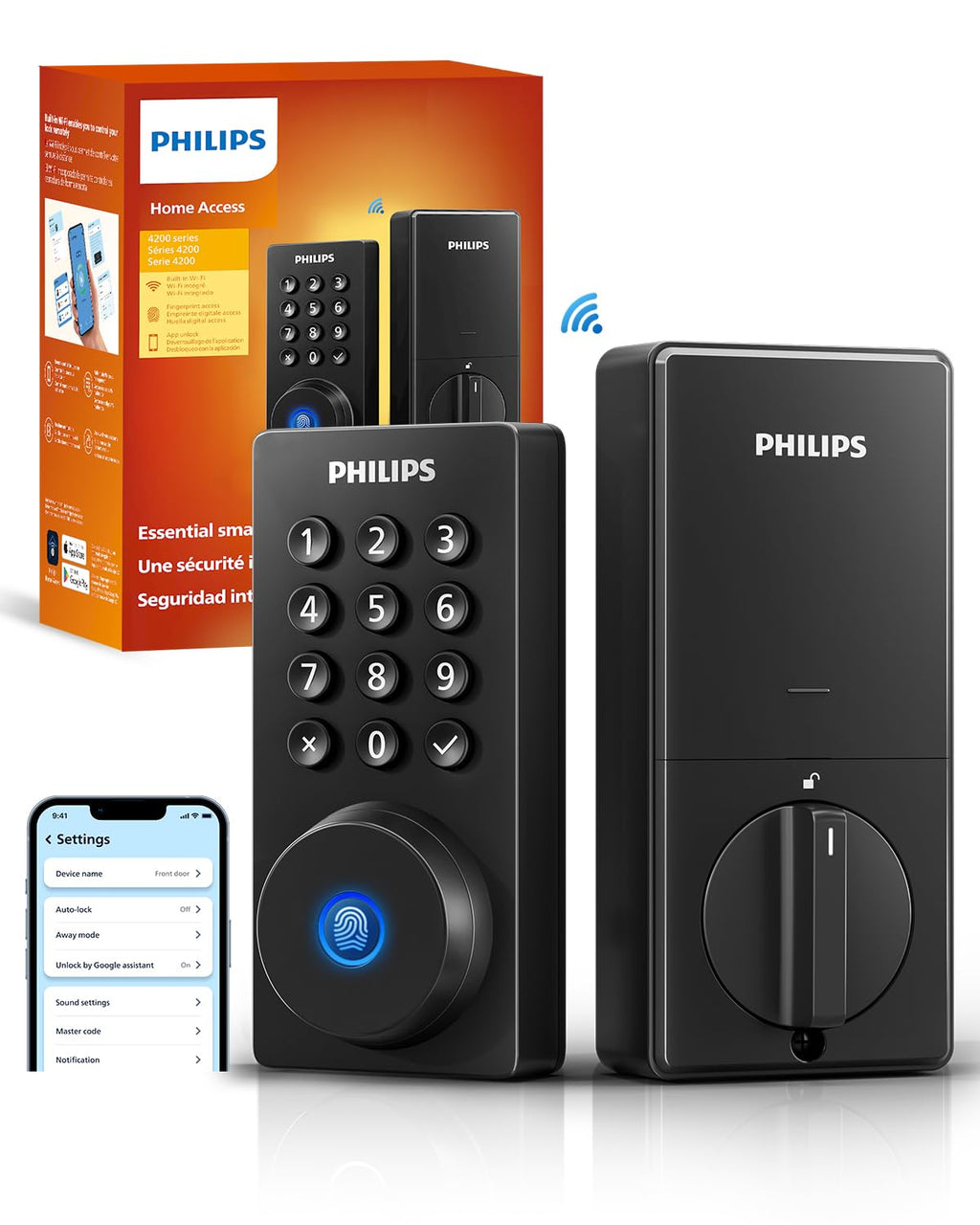 Philips Wi-Fi Smart Deadbolt Lock, Keyless Entry Door Locks for Front Door