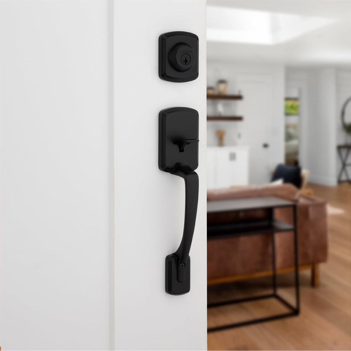 Kwikset Henley Front Door Lock Set with Deadbolt and SmartKey, Matte Black