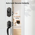 Fingerprint Smart Front Door Lock Set, Keyless Entry Door Lock with Handle, Smart Door Locks, Front Door Handle with Keypad and Deadbolt, Touchscreen, APP Control, Oil Rubbed Bronze