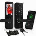 3D Face Recognition Smart Door Lock with HD Camera: Keyless Entry, Fingerprint, Passcode, IC Card, Key, Tuya App, Doorbell, Auto-Lock Deadbolt for Front Door, DIY Installation