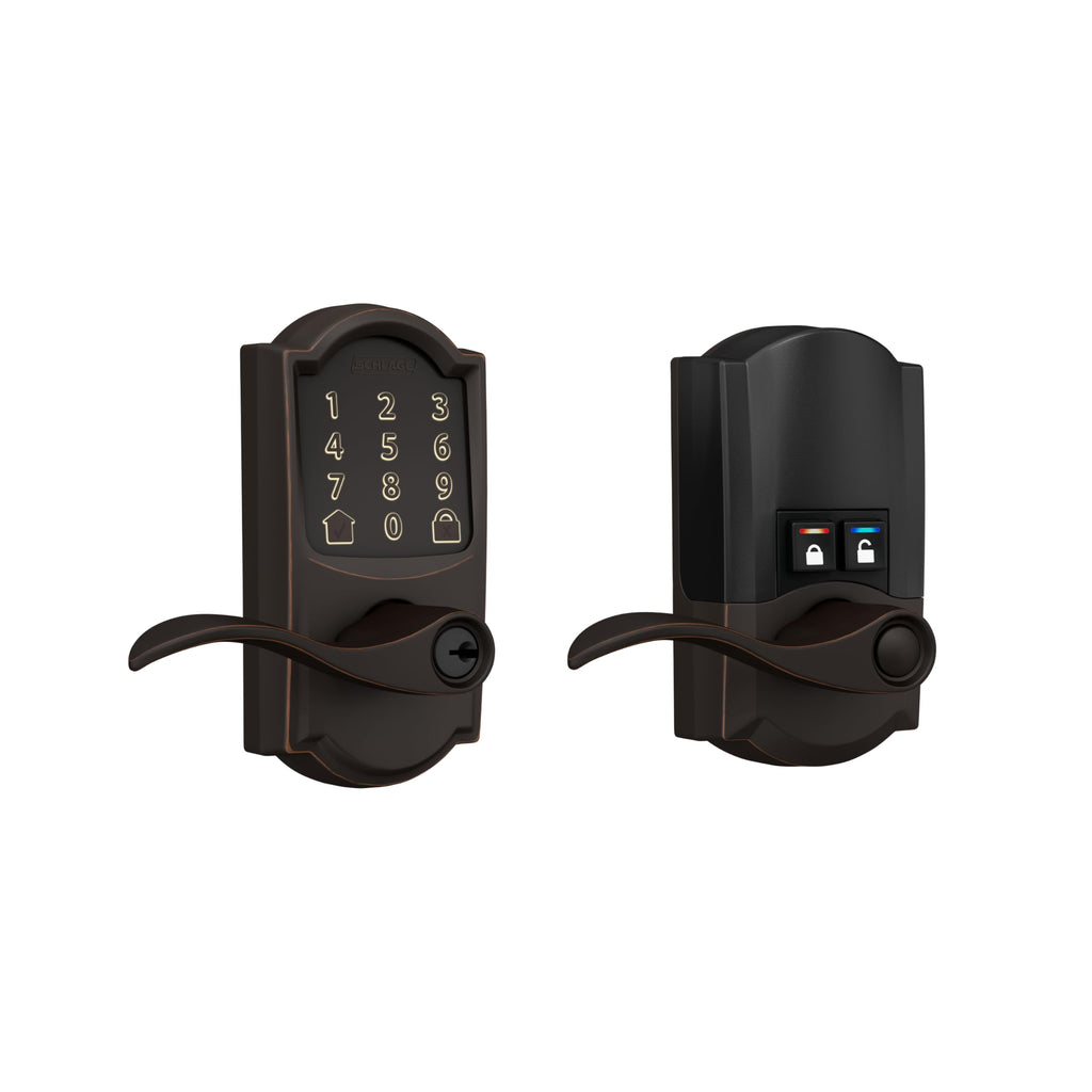 Schlage Encode Smart WiFi Lock, Lever Handle, Century Trim, Matte Black