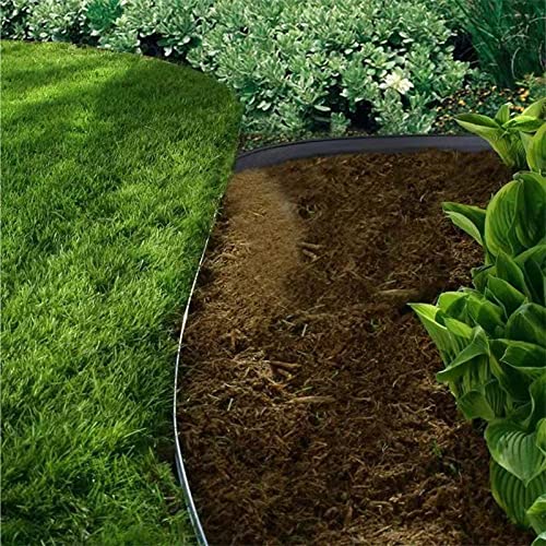 Garden Edging，160ft Landscape Edging with 200 Spikes for Lawn 2 Inch Tall(Black, 160FT)