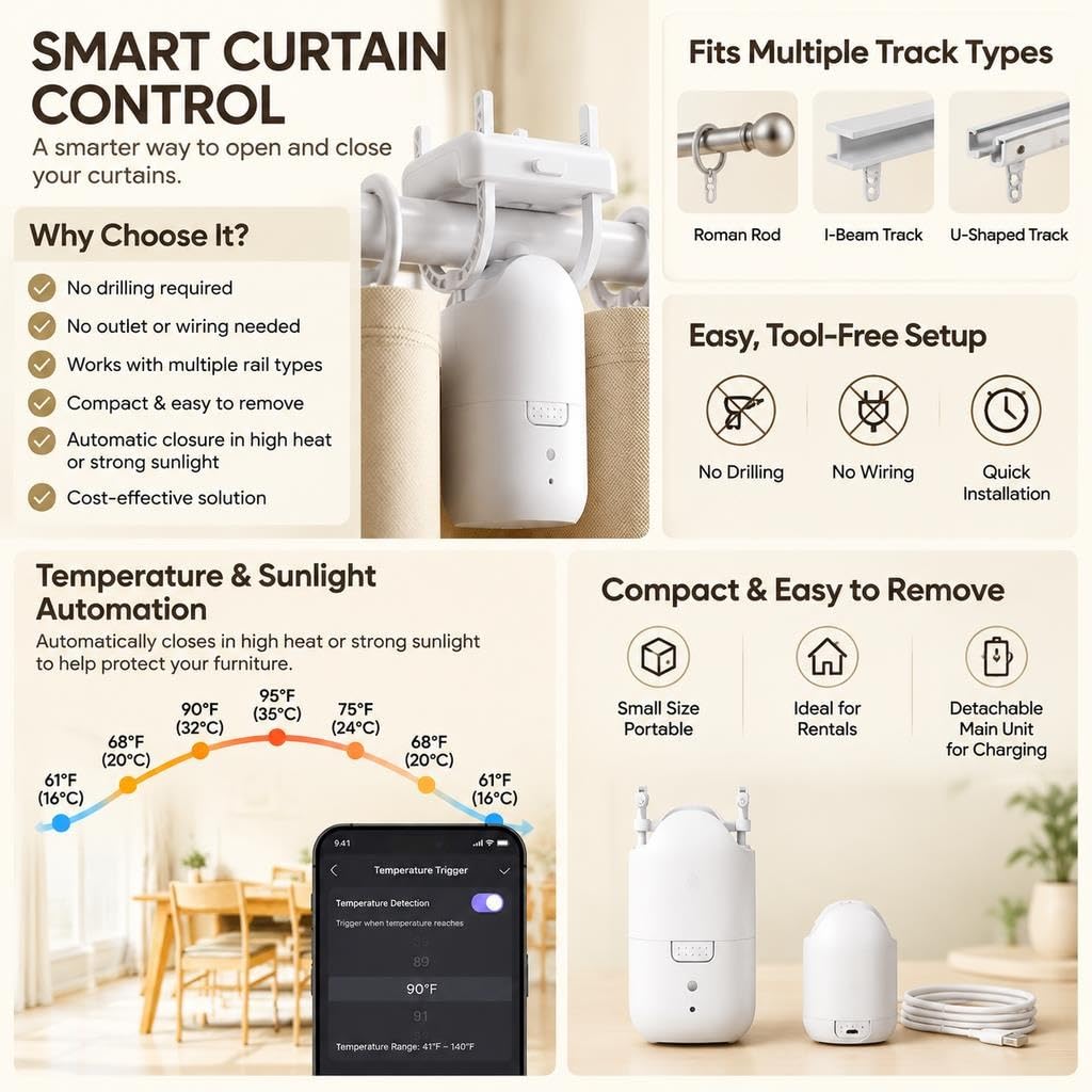 Smart Curtain Motor Slide-Out Remote Control