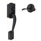 SCHLAGE Camelot Entry Handleset, Right Hand Accent Lever, Aged Bronze