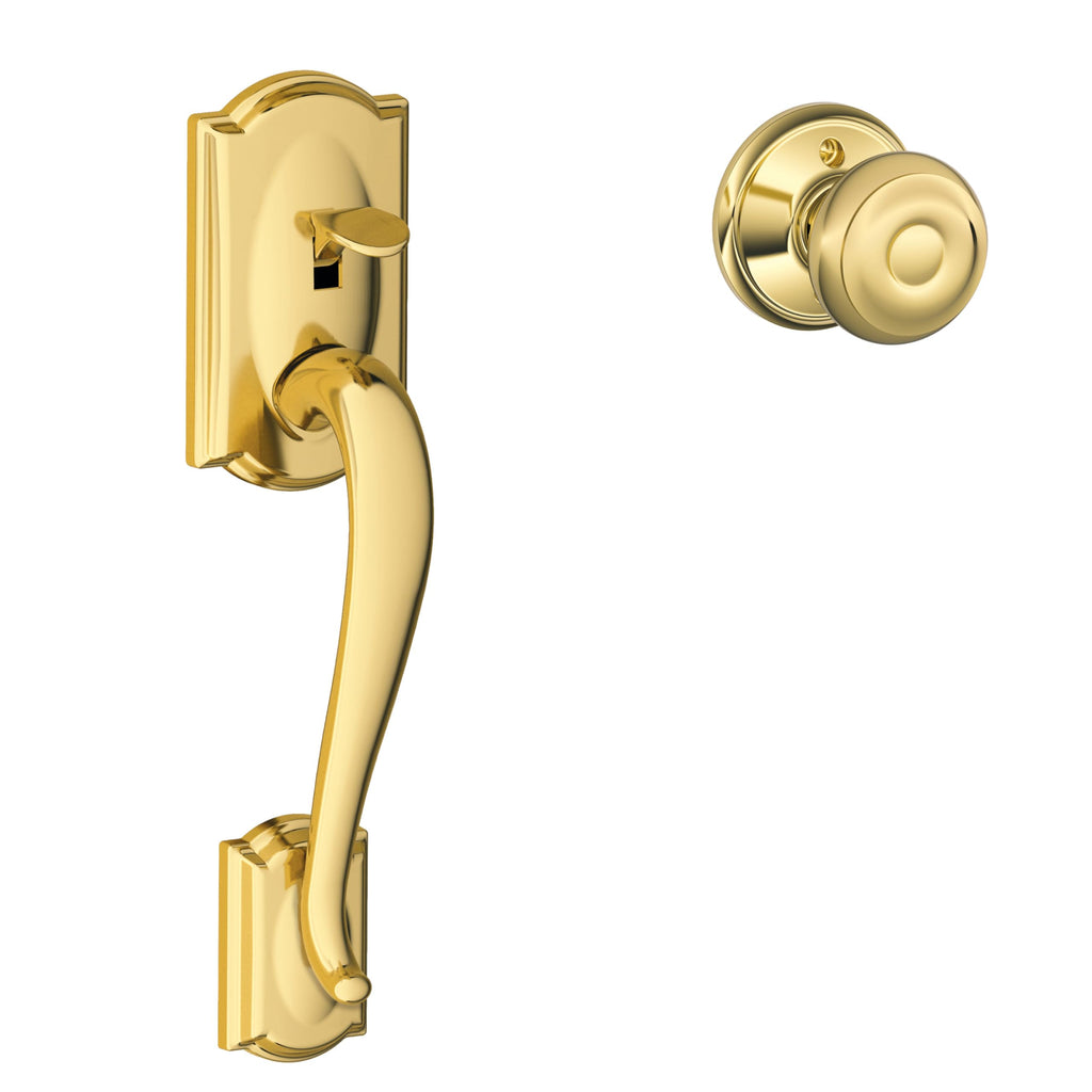 SCHLAGE Camelot Entry Handleset, Right Hand Accent Lever, Aged Bronze
