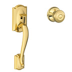 SCHLAGE Camelot Entry Handleset, Right Hand Accent Lever, Aged Bronze